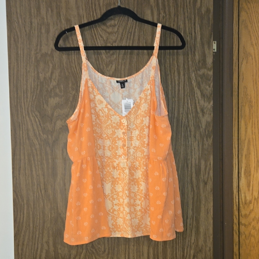 Torrid Babydoll Cinkle Gauze- Lotus Ditzy Peach Bloom